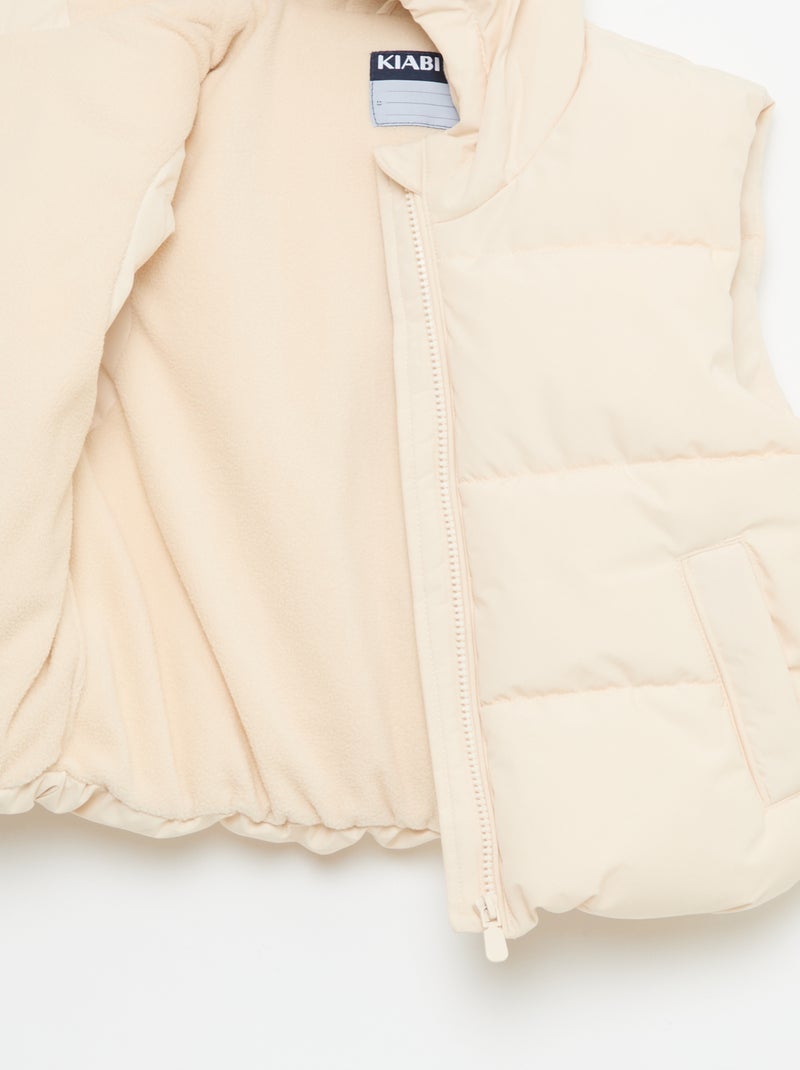 Piumino smanicato trapuntato Beige - Kiabi