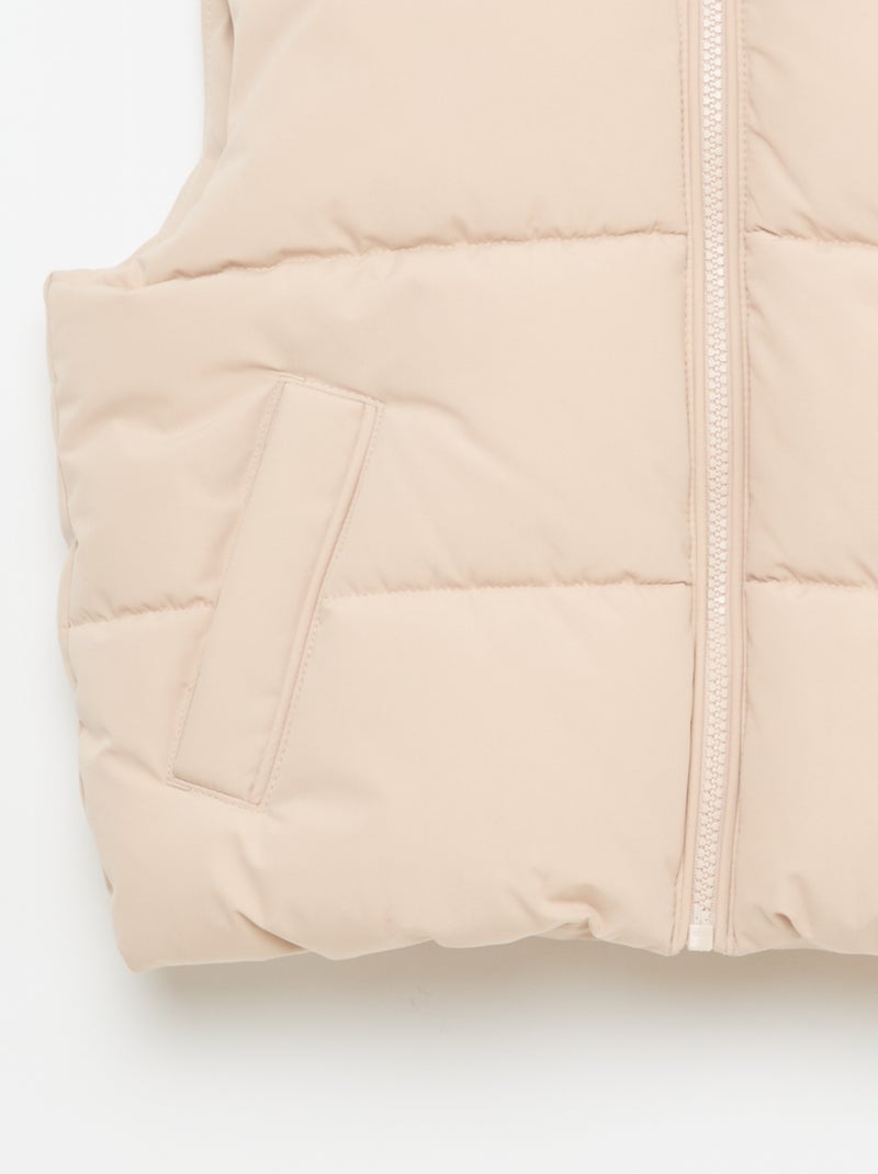 Piumino smanicato trapuntato Beige - Kiabi