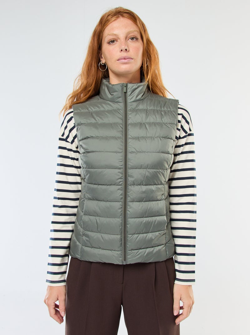 Piumino smanicato trapuntato idrorepellente Verde - Kiabi