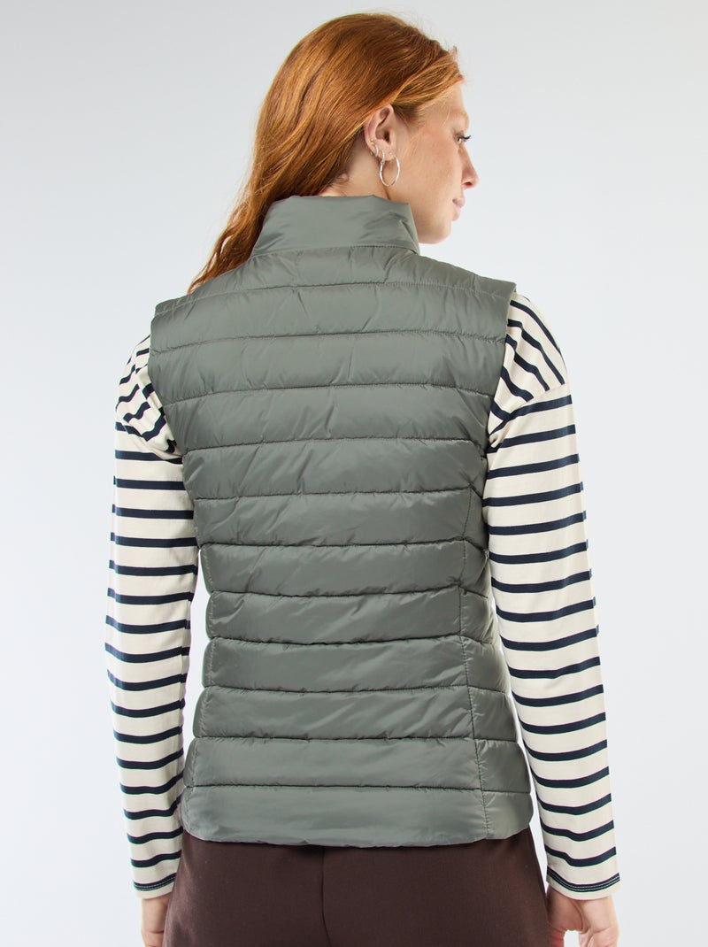 Piumino smanicato trapuntato idrorepellente Verde - Kiabi