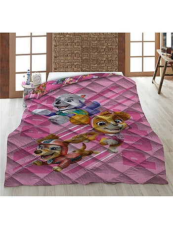 Piumino Stampato per Bambini Paw Patrol Rosa, Letto singolo, Reversibile Trapuntato 140x200 cm