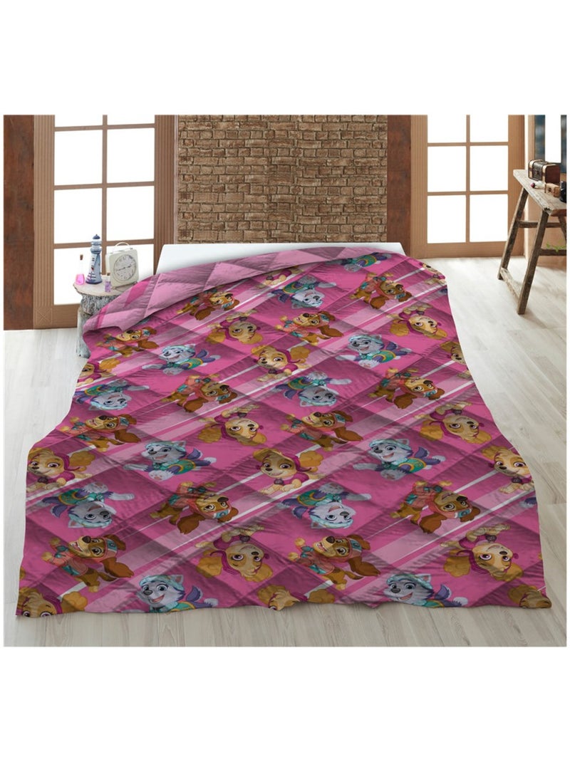 Piumino Stampato per Bambini Paw Patrol Rosa, Letto singolo, Reversibile Trapuntato 140x200 cm Rosa - Kiabi