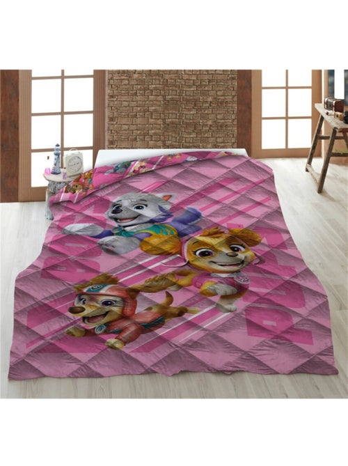 Piumino Stampato per Bambini Paw Patrol Rosa, Letto singolo, Reversibile Trapuntato 140x200 cm - Kiabi