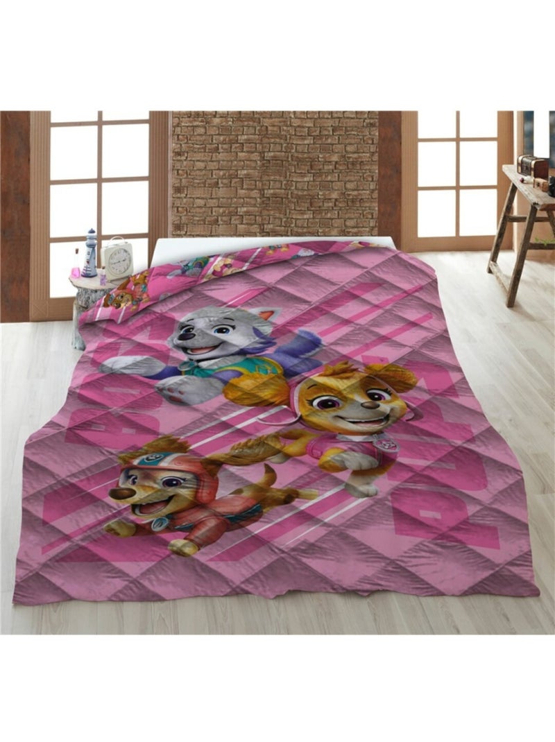 Piumino Stampato per Bambini Paw Patrol Rosa, Letto singolo, Reversibile Trapuntato 140x200 cm Rosa - Kiabi