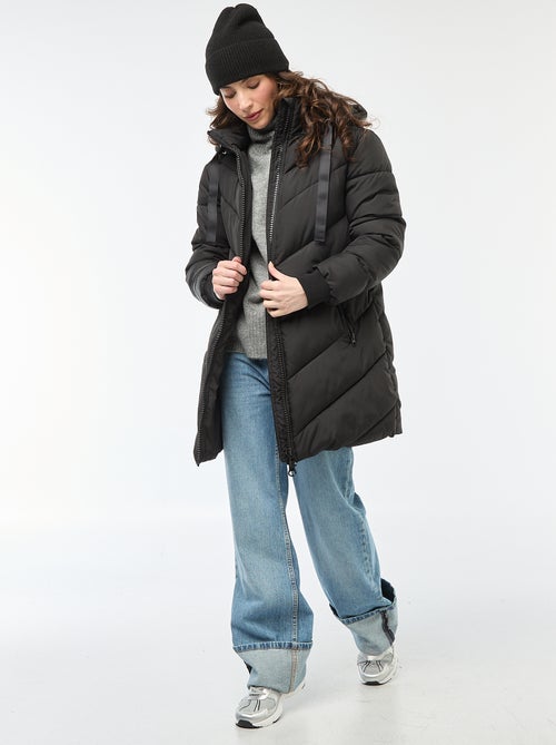 Piumino tinta unita lungo con cappuccio 'JDY' - Kiabi