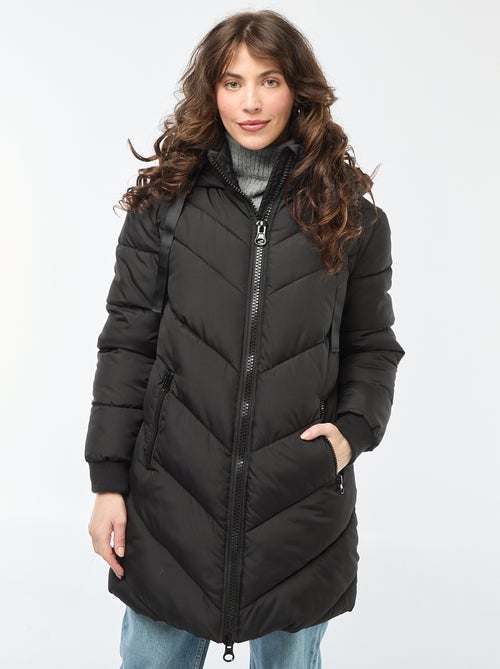 Piumino tinta unita lungo con cappuccio 'JDY' - Kiabi