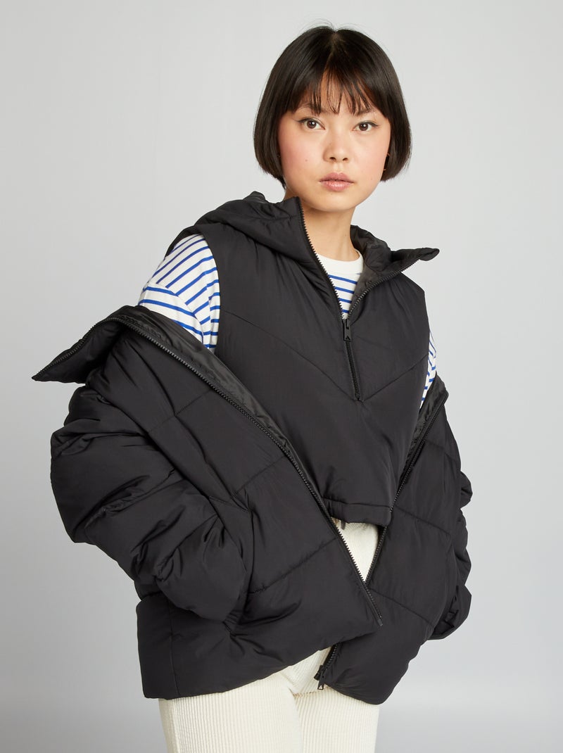Piumino trapuntato 2 in 1 nero - Kiabi
