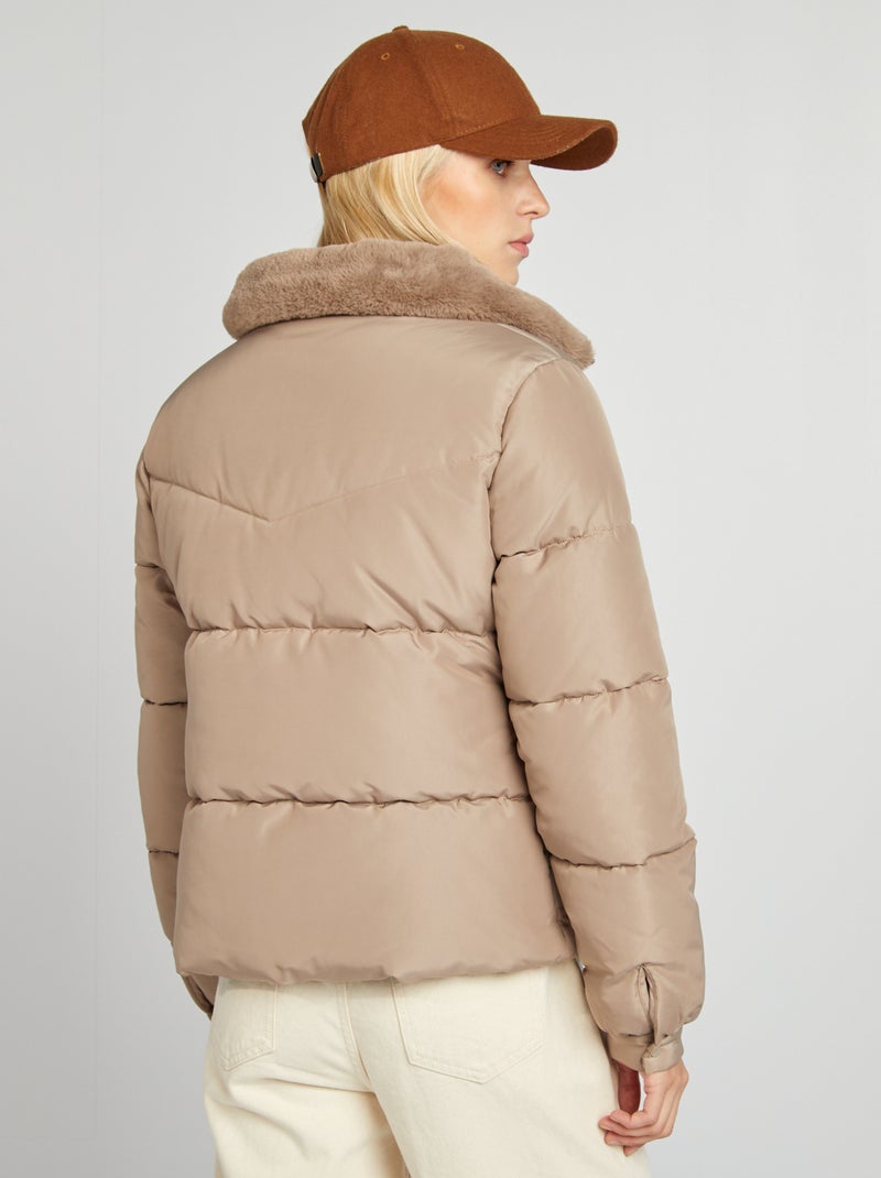 Piumino trapuntato a collo alto BEIGE - Kiabi