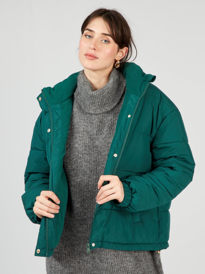 Piumino trapuntato a collo alto VERDE - Kiabi
