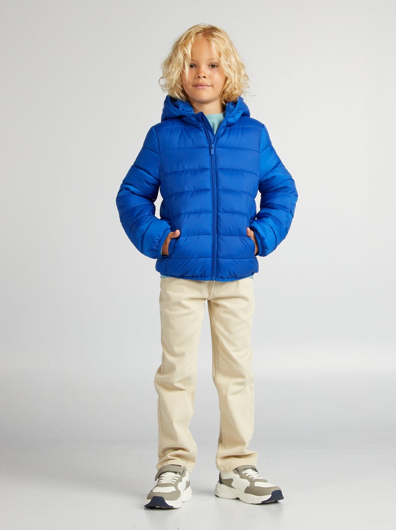 Piumino trapuntato con cappuccio AZZURO - Kiabi