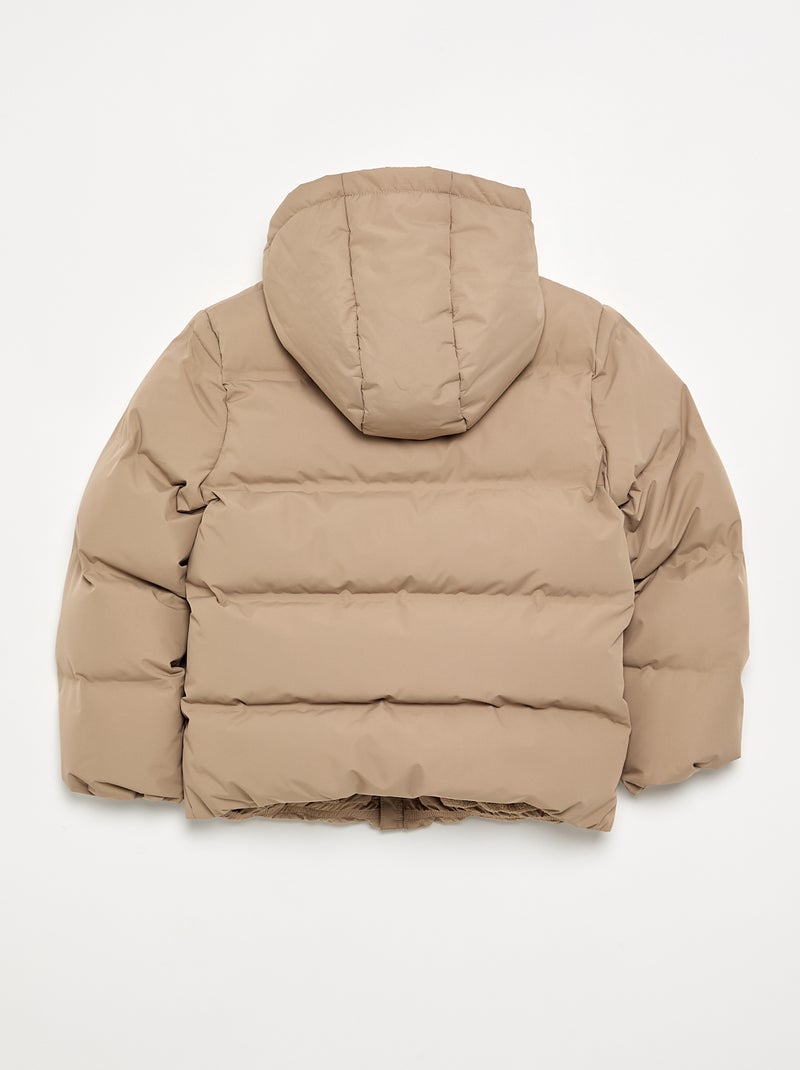Piumino trapuntato con cappuccio Beige - Kiabi