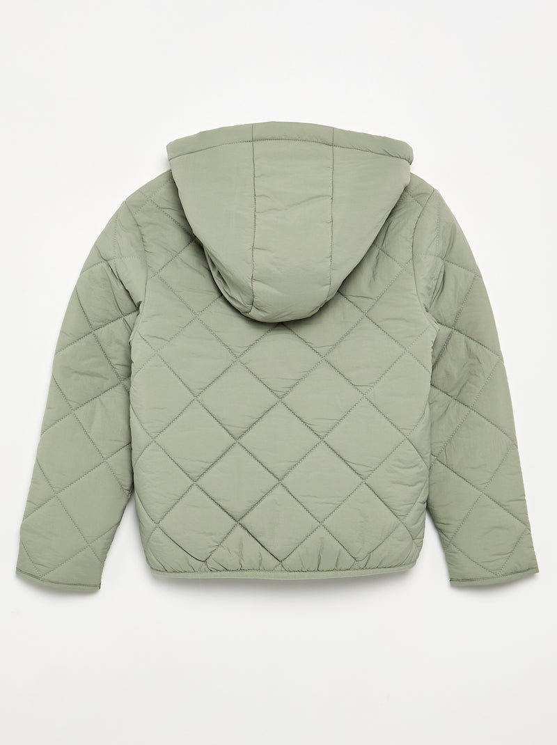 Piumino trapuntato con cappuccio Verde - Kiabi