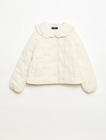 Piumino trapuntato con colletto Claudine