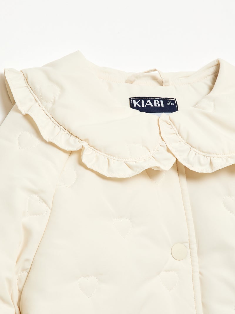 Piumino trapuntato con colletto Claudine Bianco - Kiabi