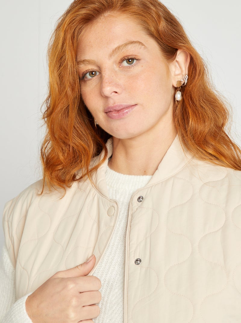 Piumino trapuntato con maniche staccabili BEIGE - Kiabi