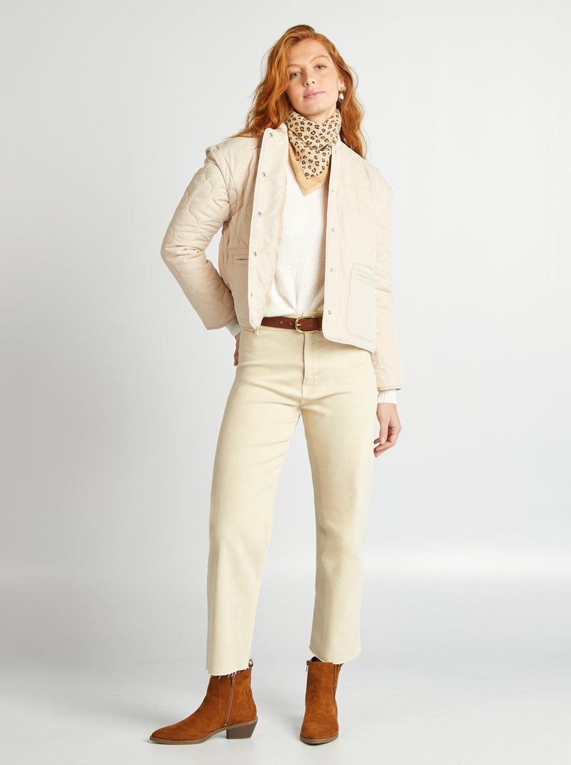 Piumino trapuntato con maniche staccabili BEIGE - Kiabi