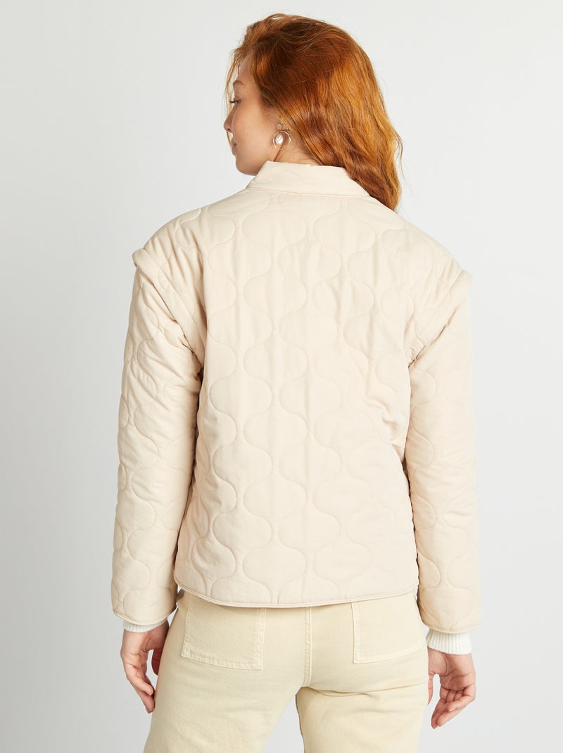 Piumino trapuntato con maniche staccabili BEIGE - Kiabi