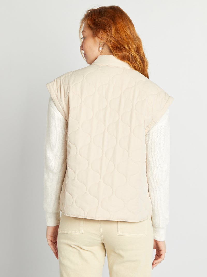 Piumino trapuntato con maniche staccabili BEIGE - Kiabi
