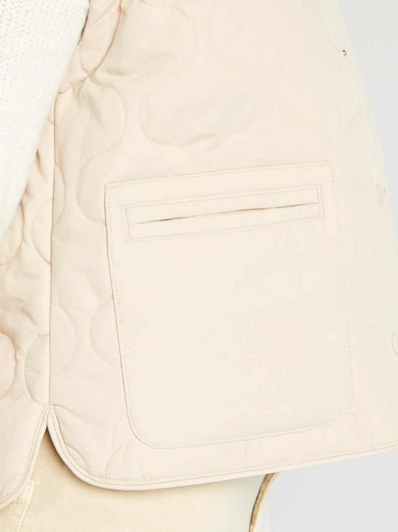 Piumino trapuntato con maniche staccabili BEIGE - Kiabi
