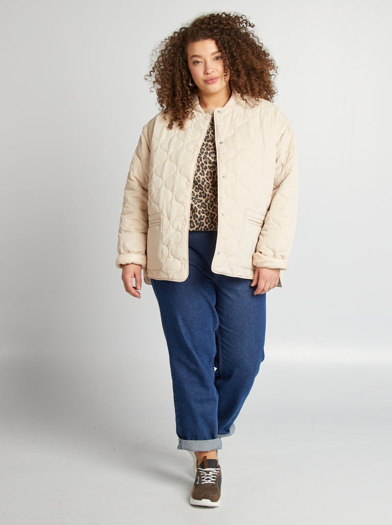 Piumino trapuntato con maniche staccabili BEIGE - Kiabi
