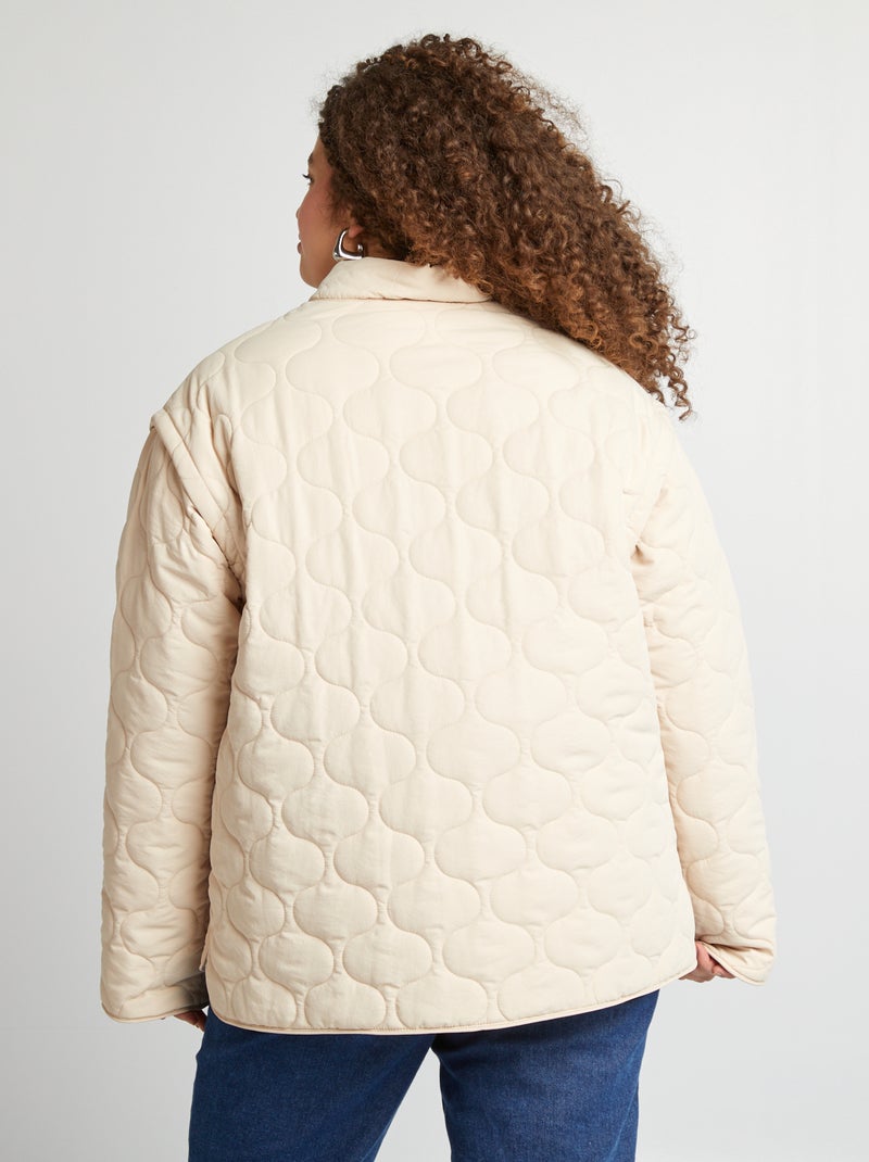 Piumino trapuntato con maniche staccabili BEIGE - Kiabi