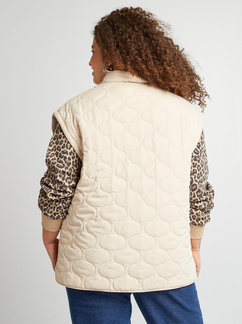 Piumino trapuntato con maniche staccabili BEIGE - Kiabi
