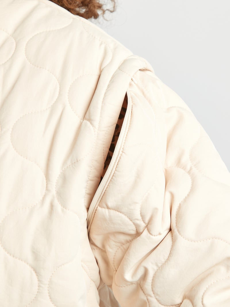 Piumino trapuntato con maniche staccabili BEIGE - Kiabi