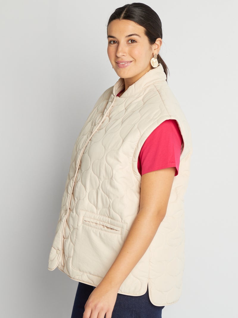 Piumino trapuntato con maniche staccabili BEIGE - Kiabi