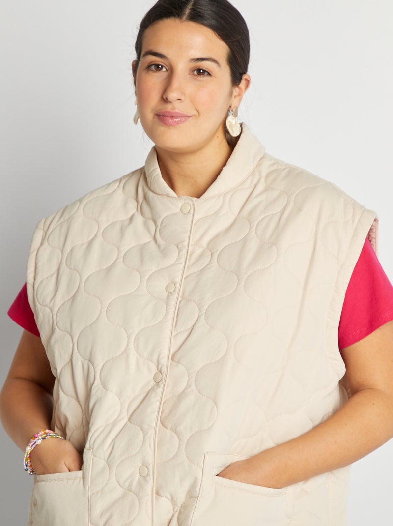 Piumino trapuntato con maniche staccabili BEIGE - Kiabi