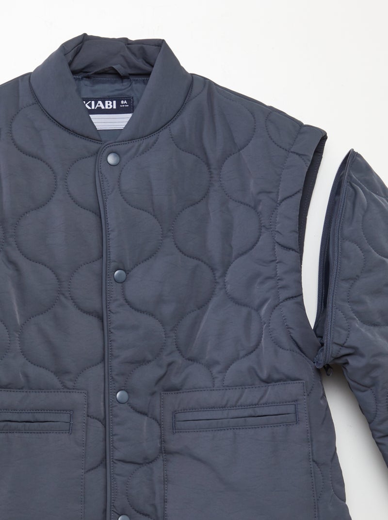 Piumino trapuntato con maniche staccabili BLU - Kiabi