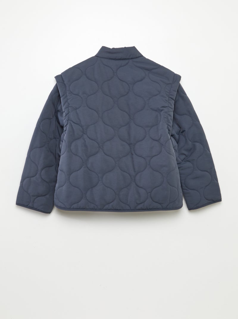 Piumino trapuntato con maniche staccabili BLU - Kiabi