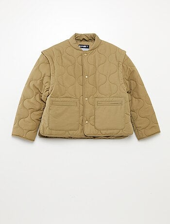 Piumino trapuntato con maniche staccabili