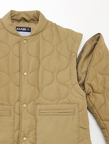 Piumino trapuntato con maniche staccabili