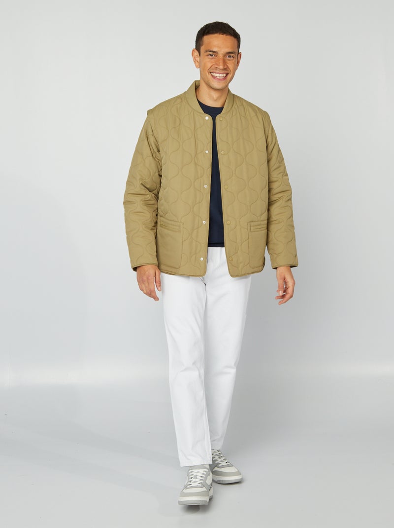 Piumino trapuntato con maniche staccabili KAKI - Kiabi