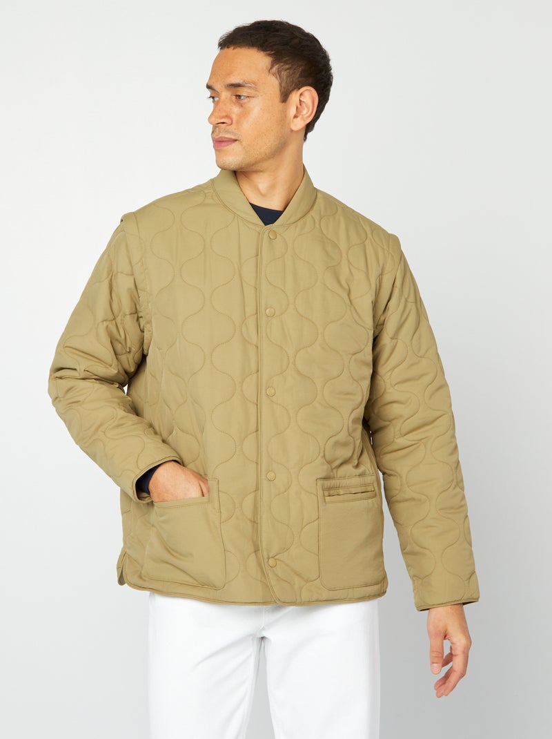 Piumino trapuntato con maniche staccabili KAKI - Kiabi