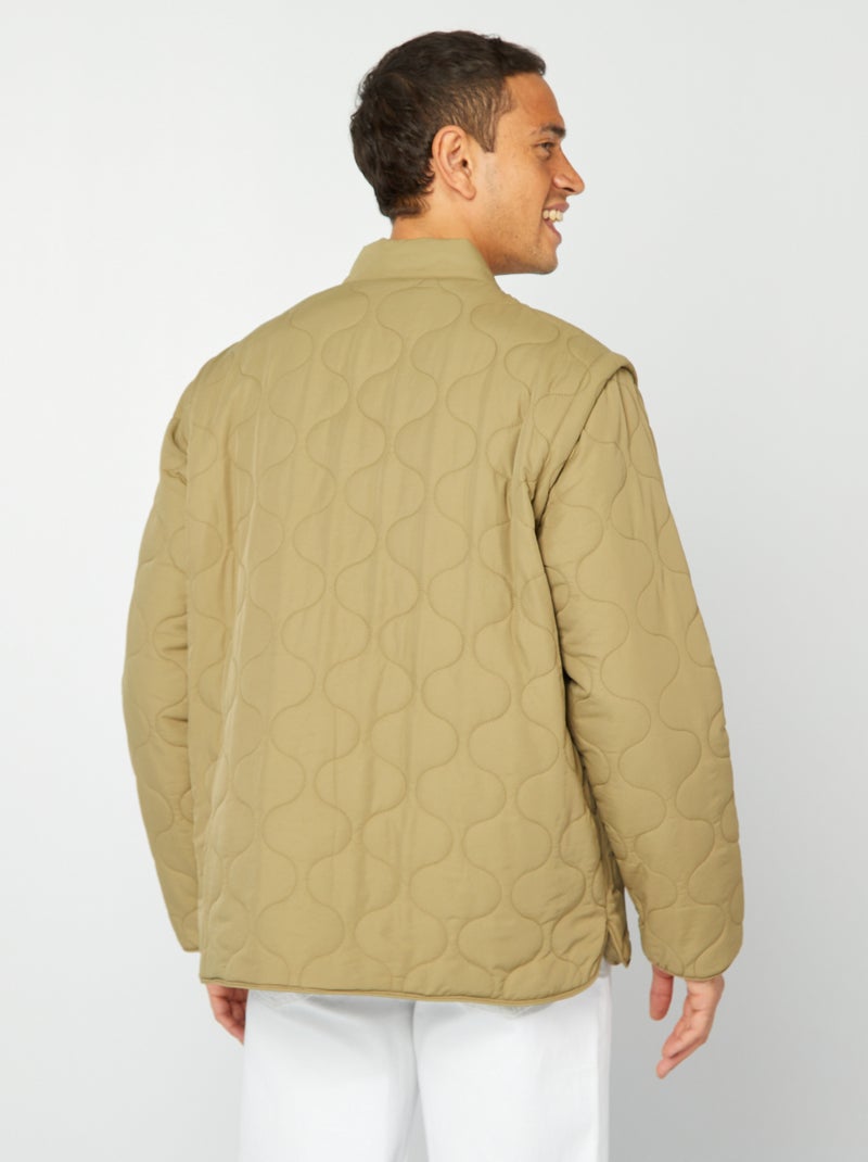 Piumino trapuntato con maniche staccabili KAKI - Kiabi