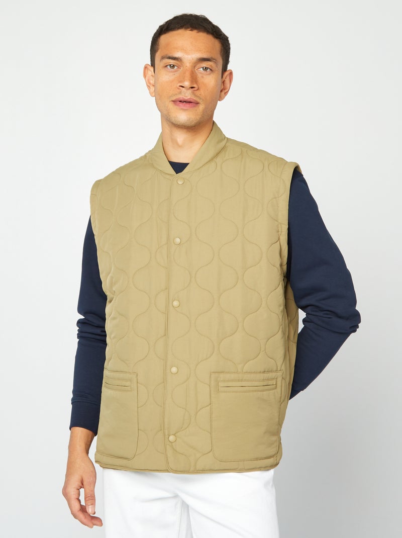 Piumino trapuntato con maniche staccabili KAKI - Kiabi