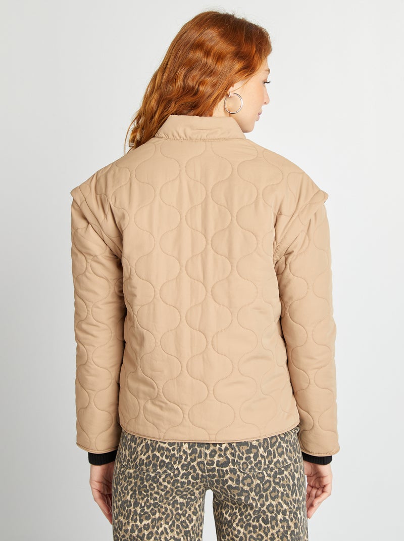 Piumino trapuntato con maniche staccabili MARRONE - Kiabi