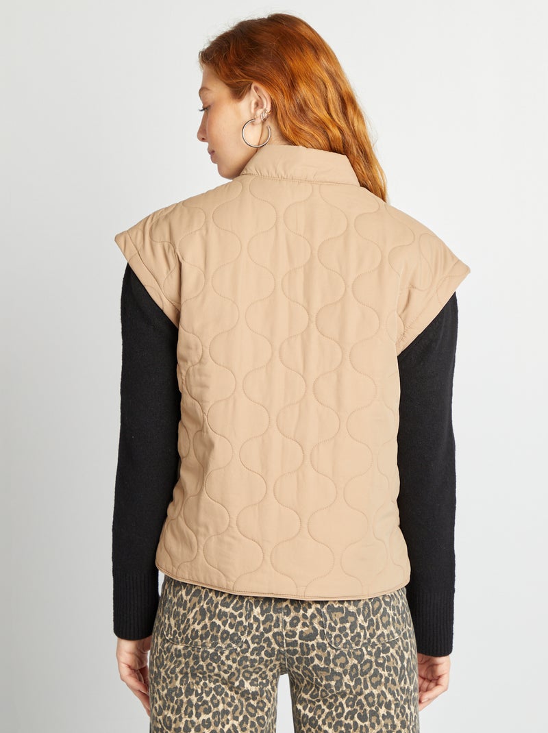 Piumino trapuntato con maniche staccabili MARRONE - Kiabi