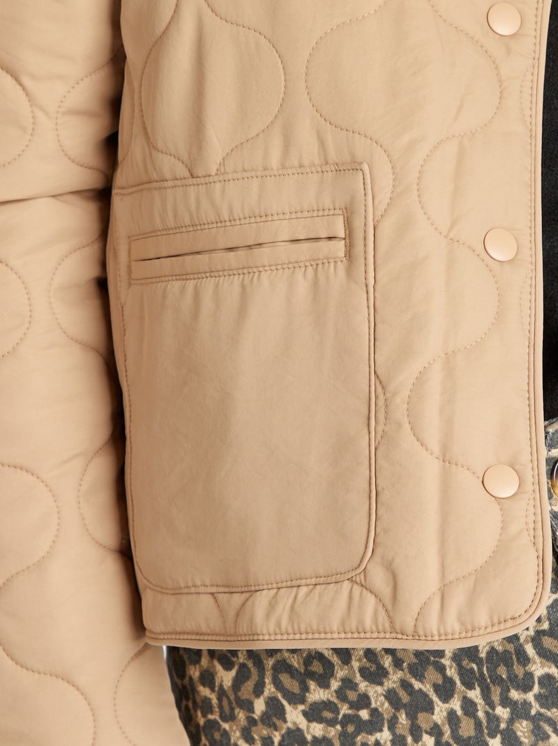 Piumino trapuntato con maniche staccabili MARRONE - Kiabi