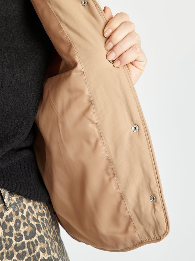 Piumino trapuntato con maniche staccabili MARRONE - Kiabi