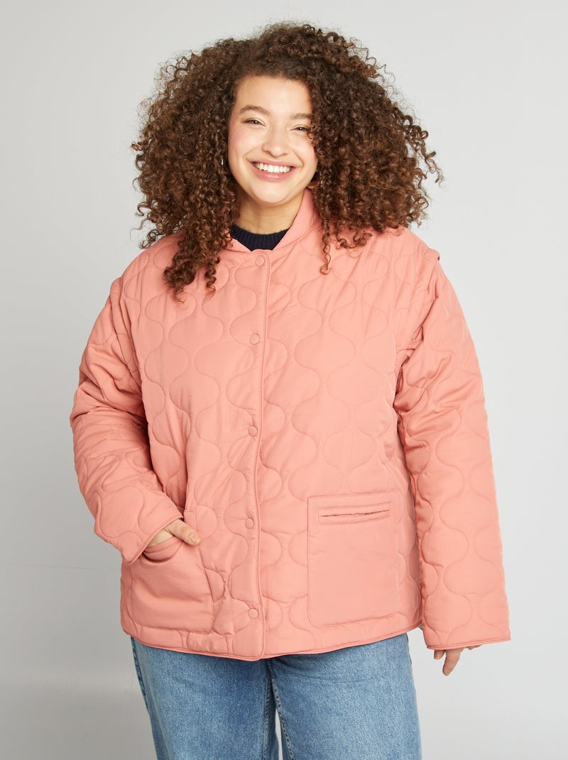 Piumino trapuntato con maniche staccabili ROSA - Kiabi