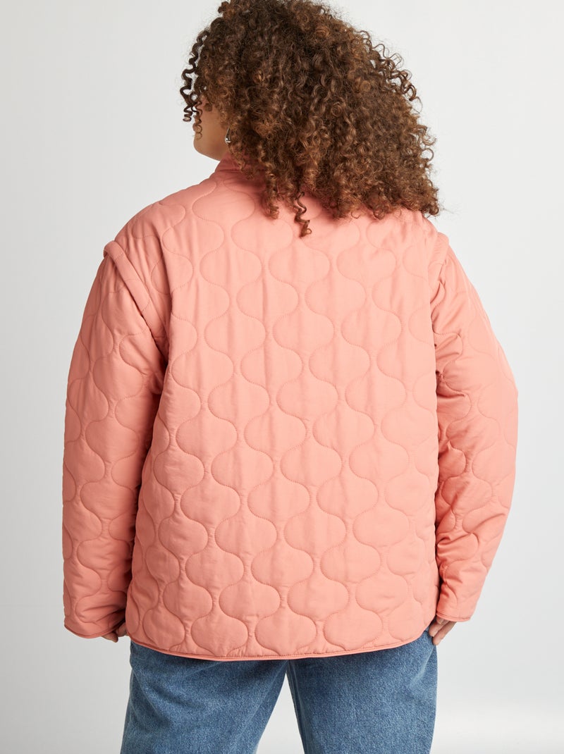 Piumino trapuntato con maniche staccabili ROSA - Kiabi