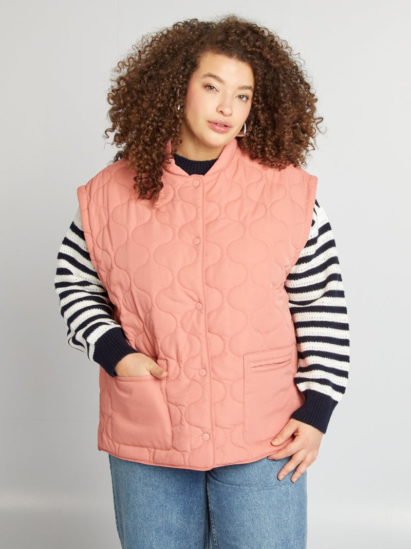 Piumino trapuntato con maniche staccabili ROSA - Kiabi