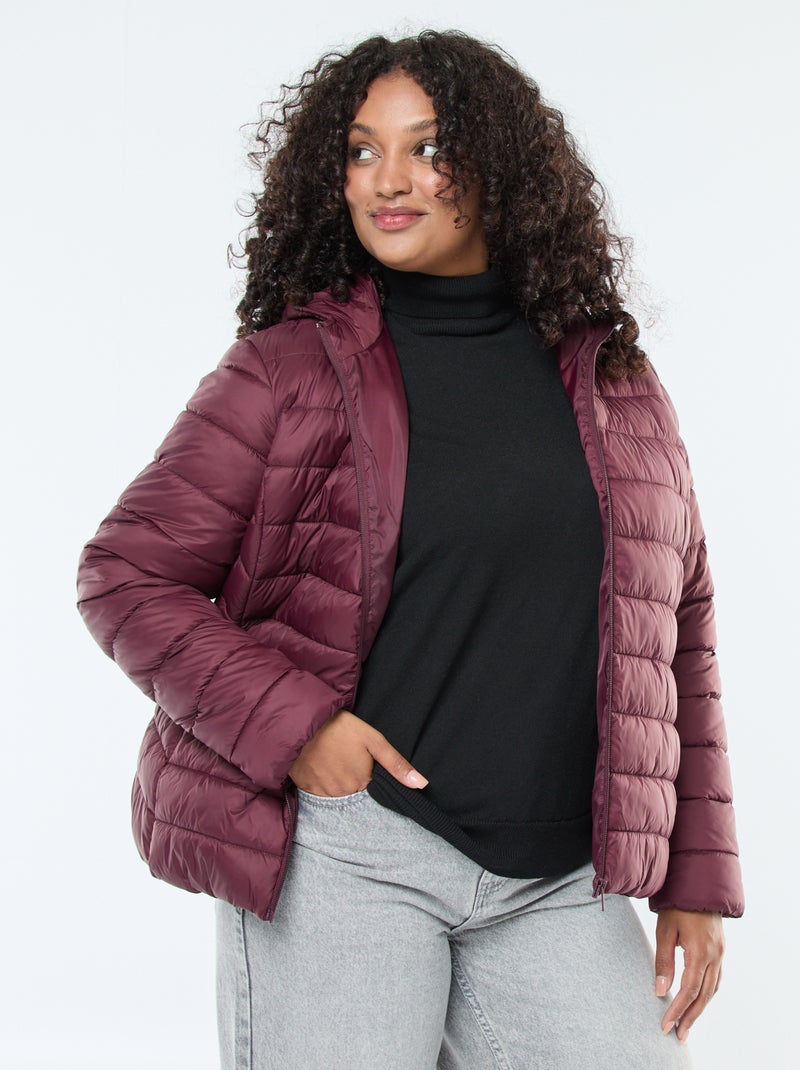 Piumino trapuntato impermeabile rosso Taglie forti Donna