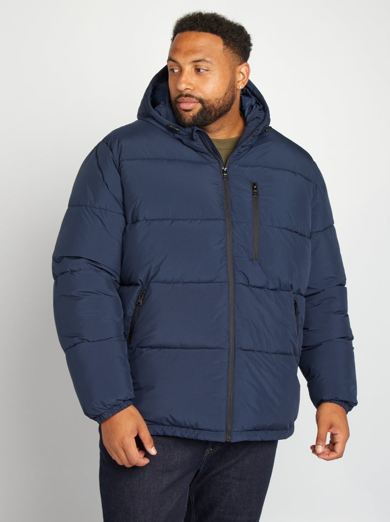 Essentials Piumino Impermeabile Uomo Con Cappuccio Foderato Sherpa – Nylon Trapuntato, Tasche Interne E Esterne, Chiusura Zip Integrale