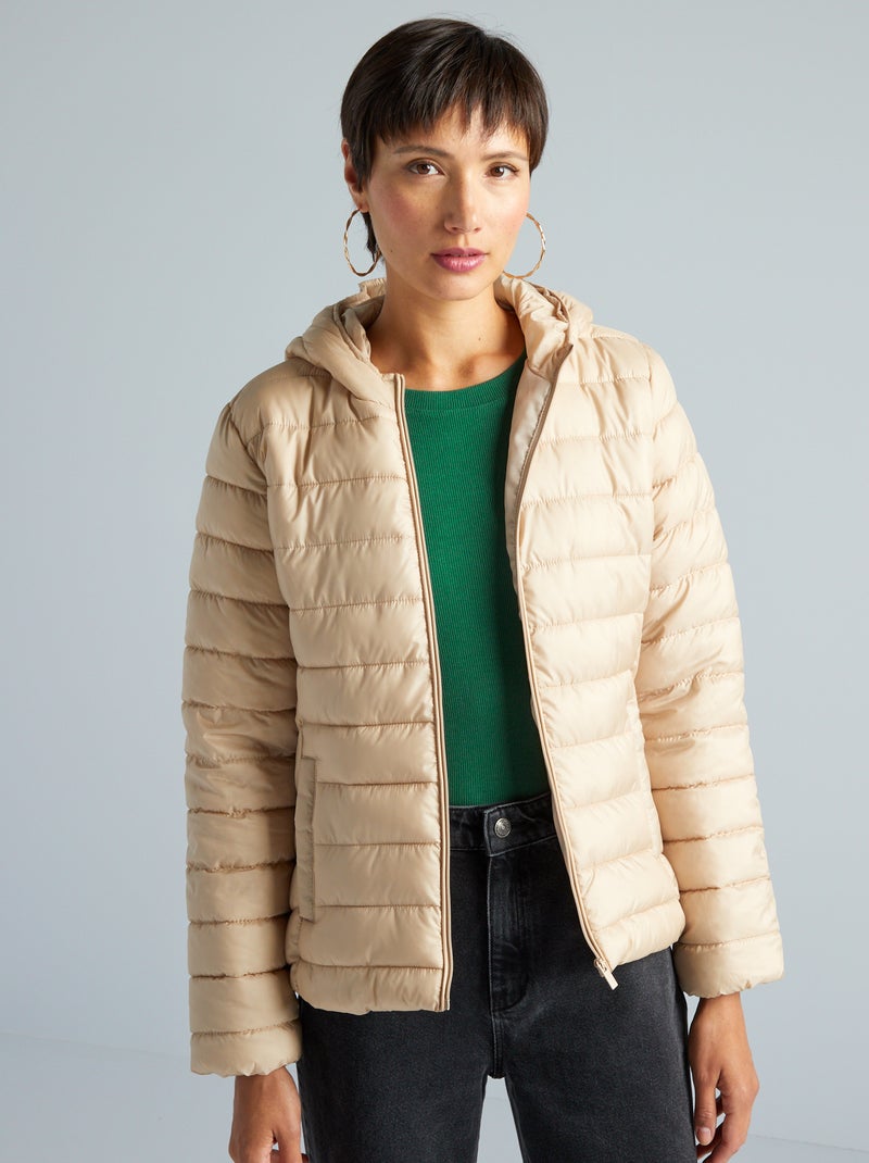 Piumino trapuntato realizzato con materiale ottenuto da bottiglie riciclate beige - Kiabi
