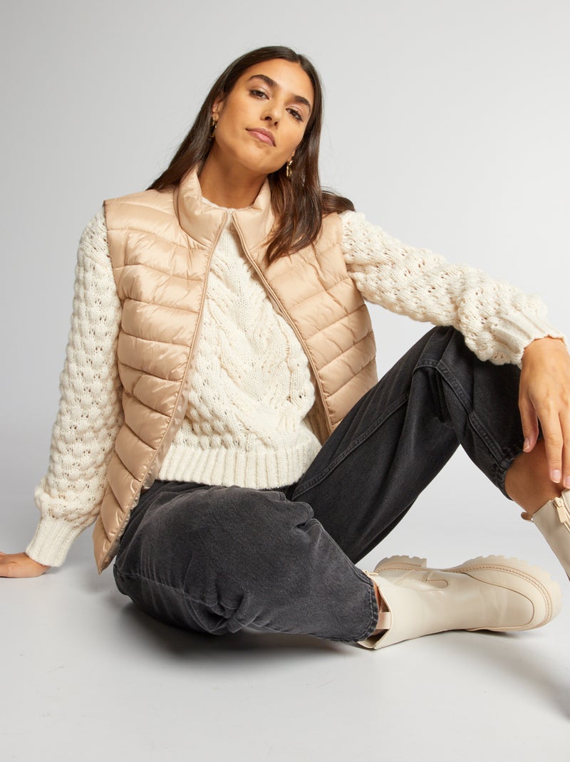 Piumino trapuntato senza maniche BEIGE - Kiabi