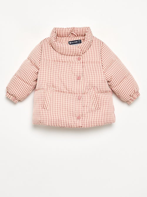 Piumino vichy foderato in pile - Kiabi
