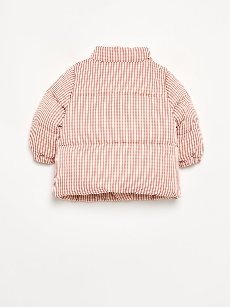 Piumino vichy foderato in pile Rosso - Kiabi